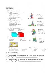 English Worksheet: Stationery items and can/cant
