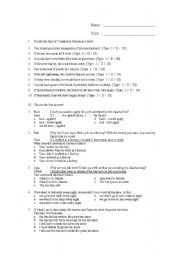 English Worksheet: Quiz Conditional