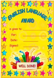 Englsh Language Award!