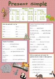 English Worksheet: Present simple