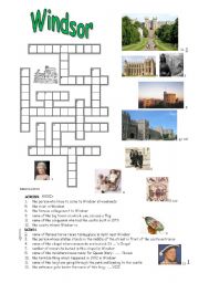 English Worksheet: windsor crossword