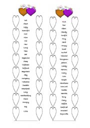 English worksheet: adjectives bookmark