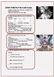 English Worksheet: BORN THS WAY, the new Lady Gagas 