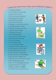 English Worksheet: PRESENT SIMPLE, 3RD SINGULAR, VERBS USING  practice.