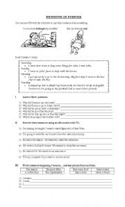 English Worksheet: Infinitive of Purpose