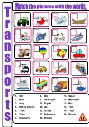 English Worksheet: Means of transport