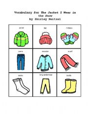 the jacket I wear in the snow - ESL worksheet by evare