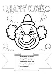 English Worksheet: Happy clown