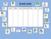 English Worksheet: My weekly schedule - simple present