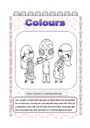 English Worksheet: Colours