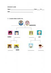 English Worksheet: Family tree