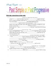 English Worksheet: Past Simple or Past Progressive