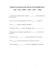 English Worksheet: SOME _ ANY