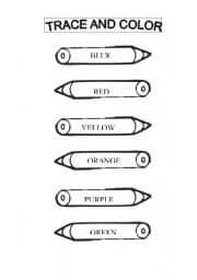 English worksheet: TRACE AND COLOUR