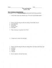 English Worksheet: Dancing Rainbows Comprehension Test