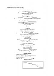 English worksheet: present continuous tense song