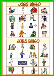 JOBS BINGO Game - 37 jobs - 10 bingo cards - a call sheet - instructions - fully editable