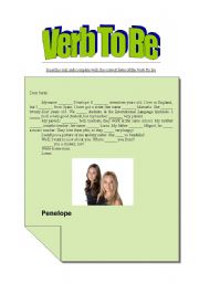 English Worksheet: Verb To Be