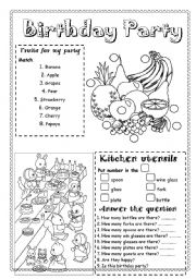 English Worksheet: Birthday Party