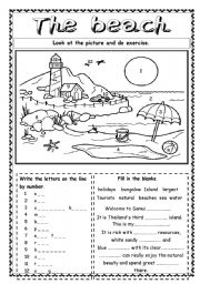 English Worksheet: The beach