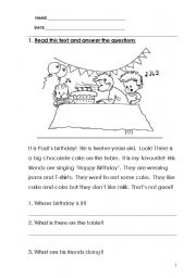 English Worksheet: Reading comp