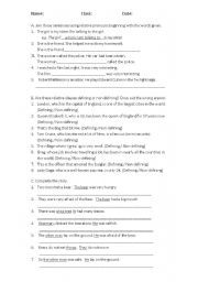 English Worksheet: Relative clause exercise