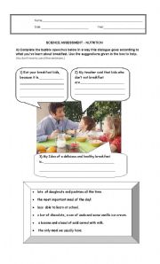 English Worksheet: Nutrition- Assessment