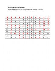 English Worksheet: DISCOVERING SOME SPORTS
