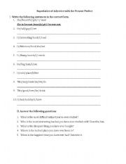 English Worksheet: superlative adjective with the present perfect