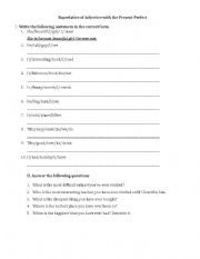 English worksheet: superlative adjective with the present perfect