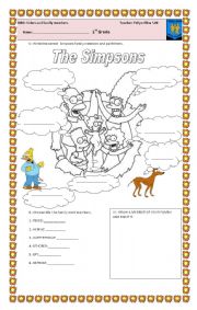 English Worksheet: Simpson family members