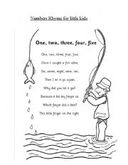 English Worksheet: Numbers rhyme for little kids 