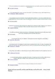 English Worksheet: Quotations on environment