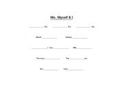 English worksheet: Me, Myself, & I ~ Grammar Poem