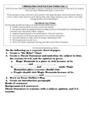 English worksheet: CAHSEE practice prompt
