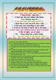 English Worksheet: Proverbs, key included