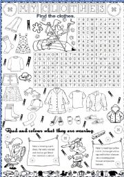 English Worksheet: my clothes