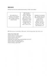 English worksheet: Busy Days