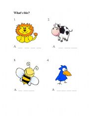 English worksheet: Animals vocabulary 