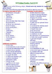 English Worksheet: Writing practice for TOEFL/IELTS exams. Useful expressions and vocabulary. Part IX.