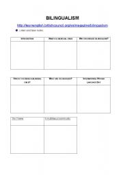 English worksheet: BILINGUALISM