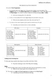 English Worksheet: The Past Progressive Tense  with time Expressions