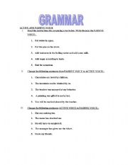 English worksheet: GRAMMAR