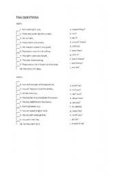 English worksheet: Tag Questions
