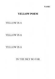 English worksheet: Yellow poem