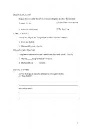 English Worksheet: EXCERSICES