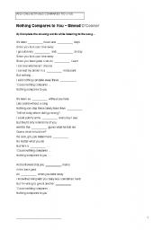 English Worksheet: Nothing Compares to You