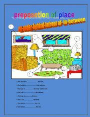 English Worksheet: prepositions of place