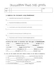 English Worksheet: Conditionals, wish, causative HAVE