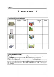 English worksheet: My house